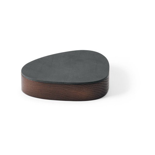 Scatola decorativa con coperchio color antracite/marrone in legno ed eco pelle 14x12,5x3,5 cm Curve Nupo – LIND DNA