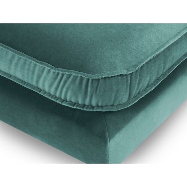 Sgabello in velluto blu petrolio con gambe nere Lento - Kooko Home-image-3