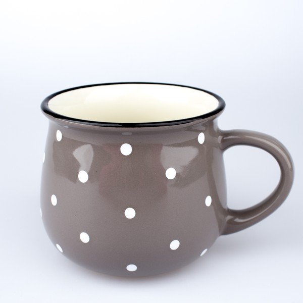 Šedý keramický hrnek Dakls Dots, 770 ml