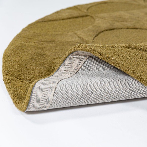 Tappeto rotondo verde scuro in lana tessuto a mano ø 160 cm Gigi – Flair Rugs-image-2
