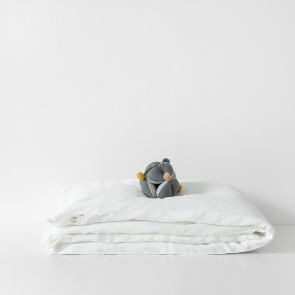 Biancheria da letto per bambini in lino bianco Nature, 140 x 200 cm White - Linen Tales-image-2