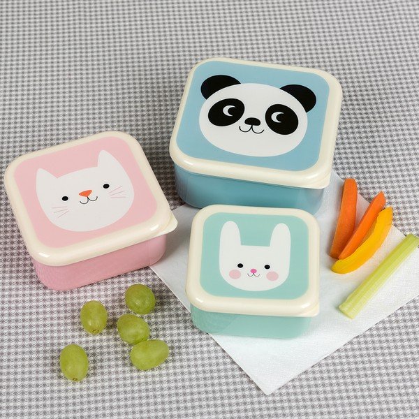 Set di 3 scatole per snack Panda, Gatto, Coniglio Miko and Friends - Rex London-image-2