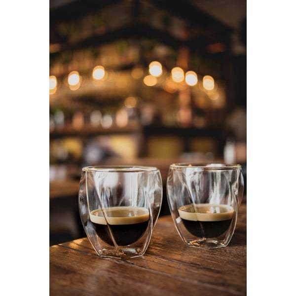 Tazze in set per cappuccino/con parete doppia 2 pz 250 ml Cristallo – Vialli Design-image-1