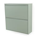 Scarpiera verde polveroso in metallo con ante ribaltabili 75x77,5x22,5 cm Billy – Spinder Design
