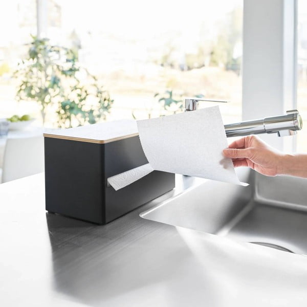 Portarotolo da cucina verticale nero in metallo Rin – YAMAZAKI-image-4