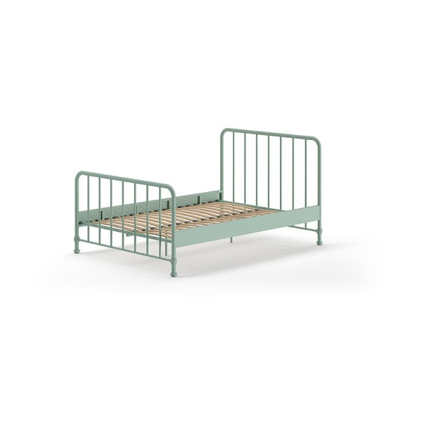 Letto singolo in metallo verde con griglia 140x200 cm BRONXX - Vipack-image-2