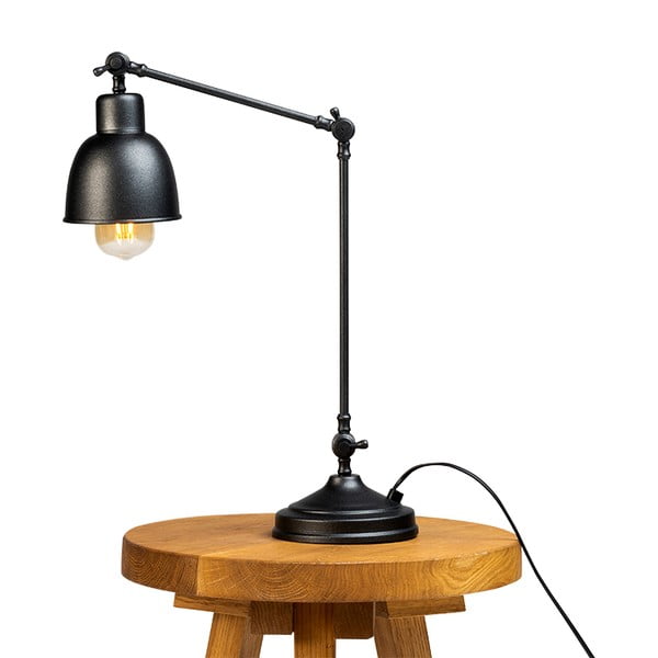 Lampada da tavolo nera con paralume in metallo (altezza 45 cm) Freja - CustomForm