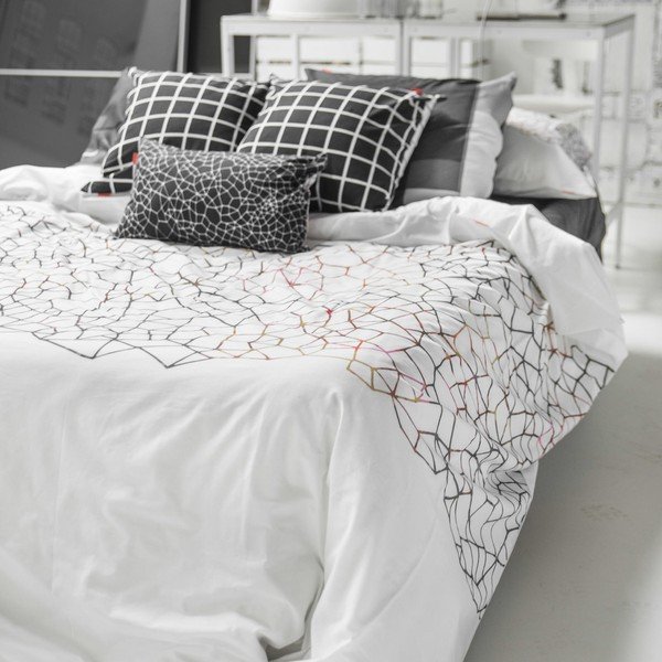 Copripiumino in cotone, 200 x 200 cm Net - Blanc-image-4