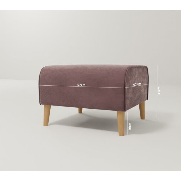 Pouf in velluto rosa Carole - Ropez-image-3