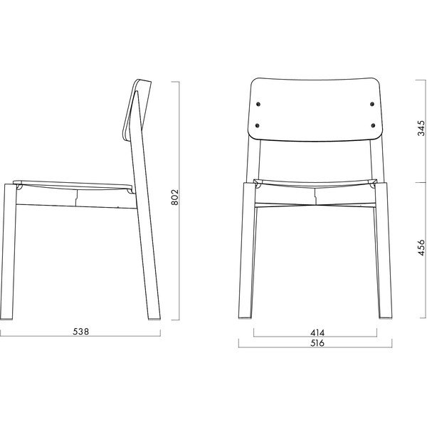 Sedia da pranzo nera impilabile Wem – noo.ma-image-4