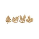 Set di 4 fermatovaglioli in ottone dorato Leaf - Nkuku