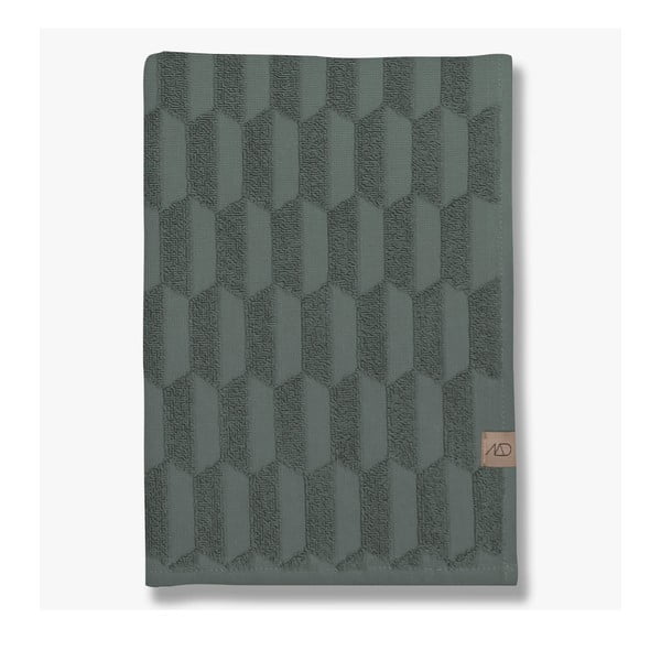 Asciugamano in cotone verde scuro 50x95 cm Geo - Mette Ditmer Denmark