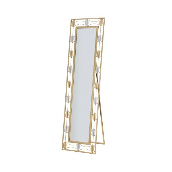 Specchio autoportante con cornice in ferro Glam Leaf, 50 x 170 cm - Mauro Ferretti-image-2
