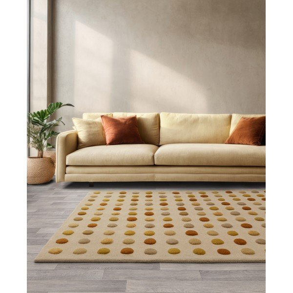 Tappeto in lana giallo tessuto a mano 160x230 cm Dotty - Asiatic Carpets-image-1