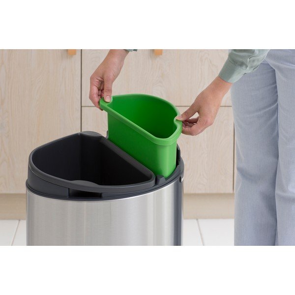 Bidone in acciaio touch per raccolta differenziata in argento opaco 33 l Touch Bin Recycle - Brabantia-image-4