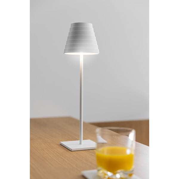Lampada da tavolo a LED bianca (altezza 37 cm) Fizzi - GTV-image-1