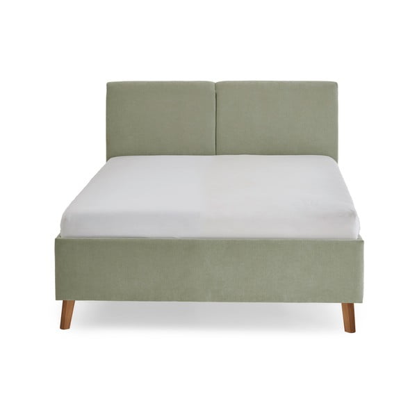 Letto matrimoniale imbottito verde chiaro con rete inclusa 140x200 cm Piano – Meise Möbel-image-4