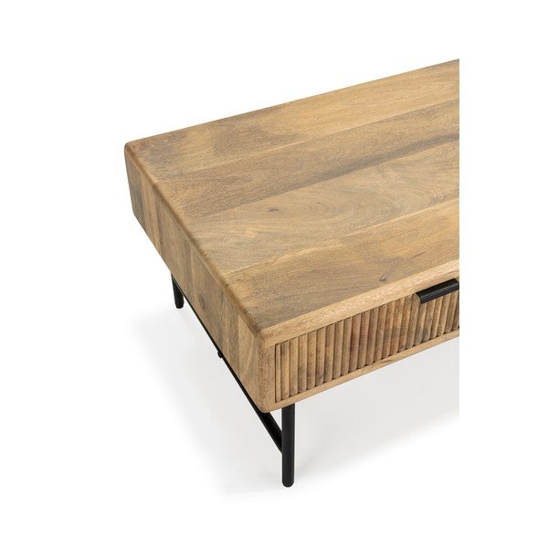Tavolino da salotto di colore naturale in mango massiccio 60x120 cm Mundra – MOME-image-3