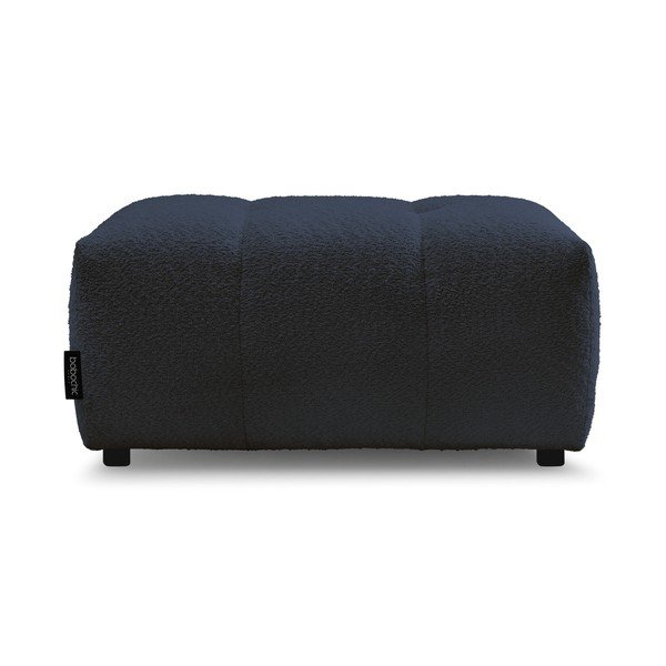 Poggiapiedi blu con rivestimento in bouclé Roxelane – Bobochic Paris