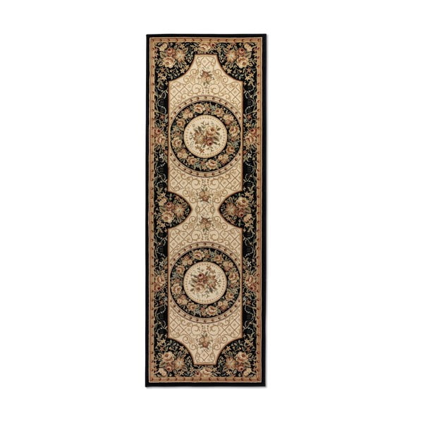 Runner nero e beige 80x240 cm Herat - Nouristan