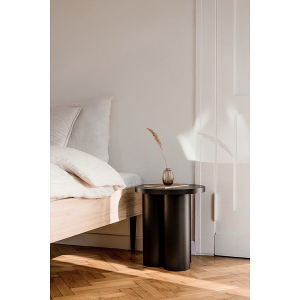 Letto matrimoniale nero in truciolato senza testiera con rete inclusa 200x200 cm Streiko – noo.ma-image-4