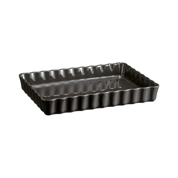 Tortiera rettangolare nera, 24 x 34 cm, con pepe. - Emile Henry
