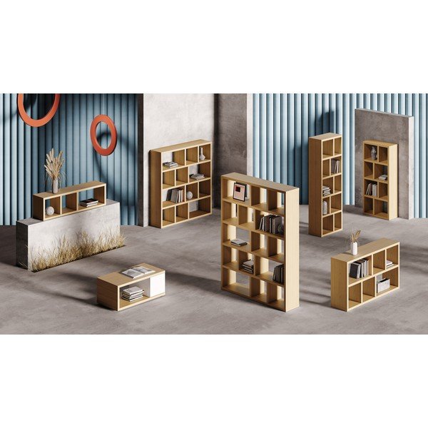 Libreria color legno effetto rovere 150x83 cm Berlin - TemaHome-image-1