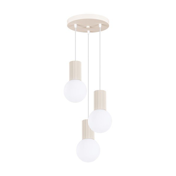Lampadario beige in metallo con paralume in vetro ø 25 cm Orbital – Sollux