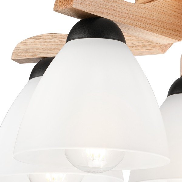 Lampada da soffitto bianca con paralume in vetro ø 16 cm Andreas - LAMKUR-image-3