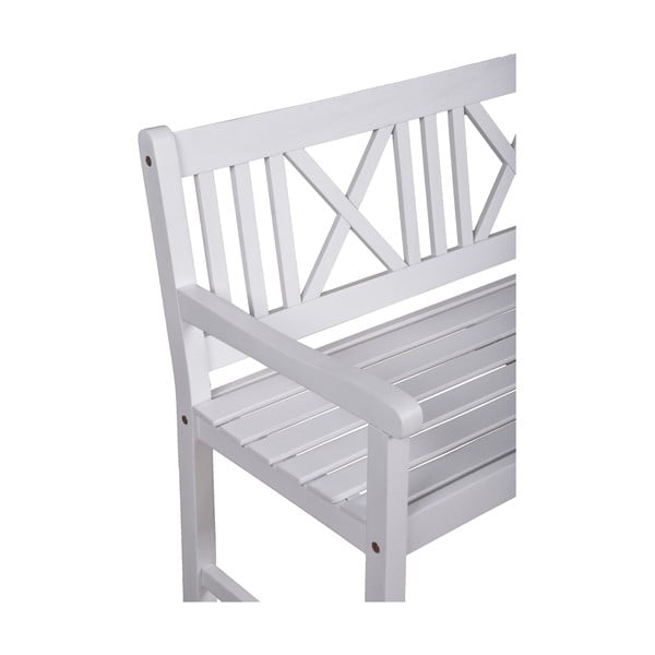 Panchina da giardino in legno bianco Malmö - Garden Pleasure-image-1
