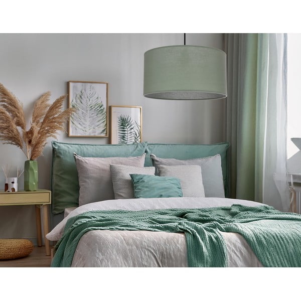 Lampadario verde con paralume in tessuto ø 40 cm Shanti – Candellux Lighting-image-2