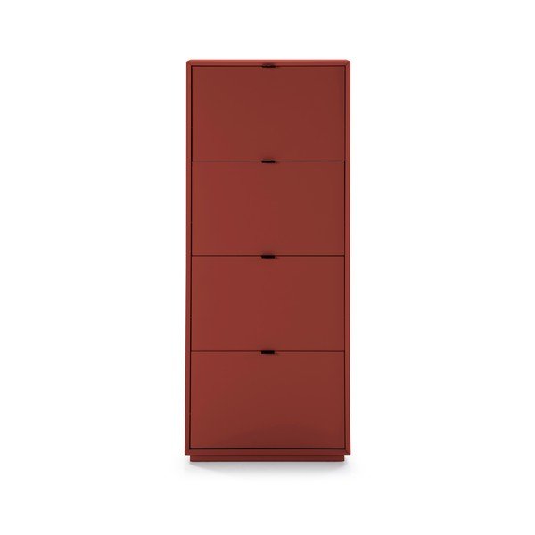 Scarpiera rossa con 4 cassetti Luka - Marckeric-image-2