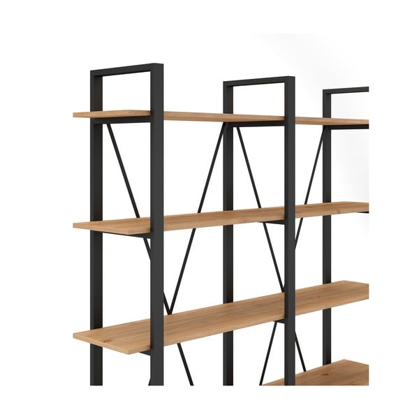 Scaffale in rovere nero/naturale 150x180 cm Aviva - Marckeric-image-4