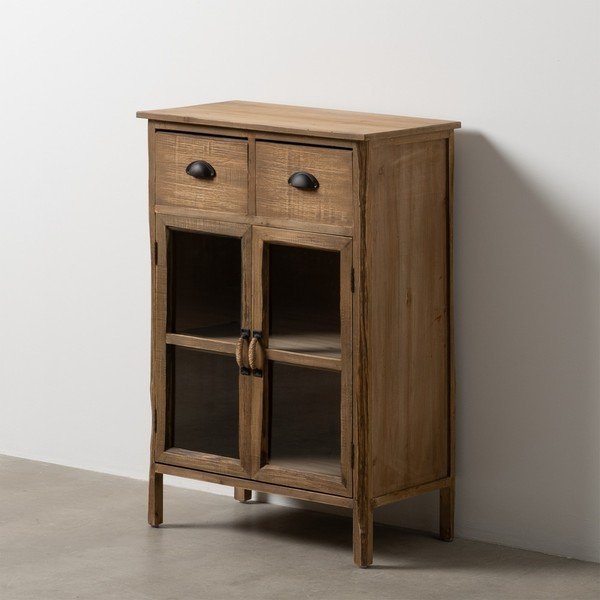 Vetrina in legno di abete naturale 64x92,5 cm - Ixia-image-1