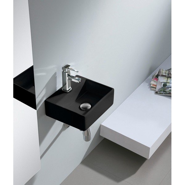 Lavabo nero in ceramica 33,5x29 cm Giulia – Sapho-image-1