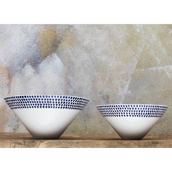 Ciotola in gres blu e bianco , ø 31 cm Indigo - Nkuku-image-1