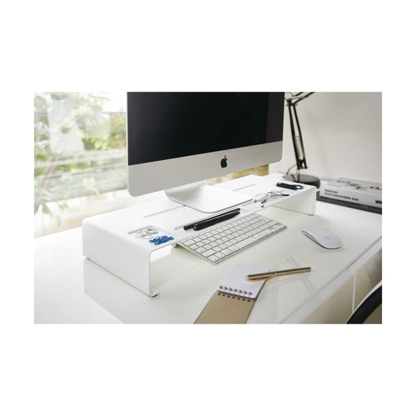 Ripiano bianco sotto il monitor Tower - YAMAZAKI-image-1