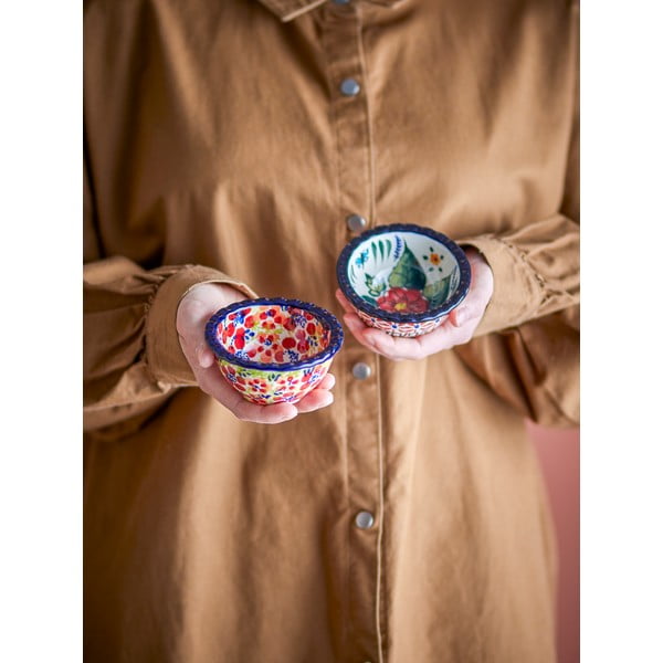 Ciotoline in set da portata rosse in gres 2 pz 95 ml Florist – Bloomingville-image-3