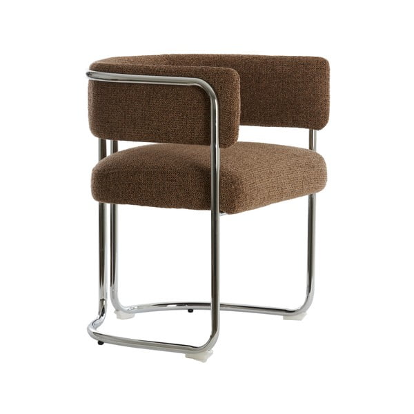 Sedia da pranzo marrone in metallo con braccioli Adante – Light & Living