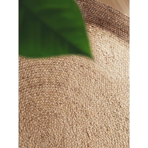 Tappeto rotondo greige in iuta reversibile e tessuto a mano ø 120 cm Jutta Greige – Hanse Home-image-3