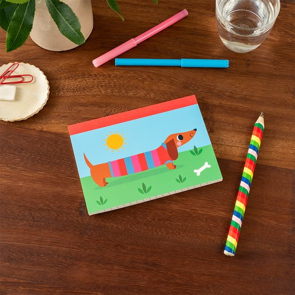 Quaderno 60 pagine formato A6 Sausage Dog - Rex London-image-1