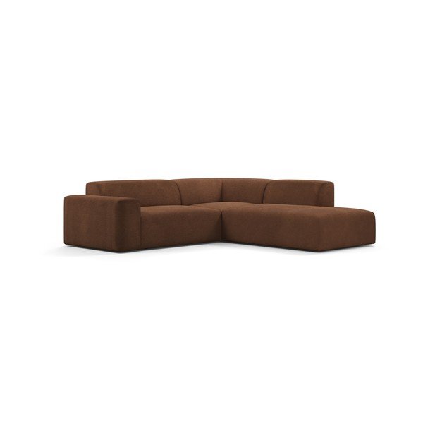 Divano angolare in velluto a coste marrone, 260 cm, angolo destro Karen - Marie Claire Home-image-2