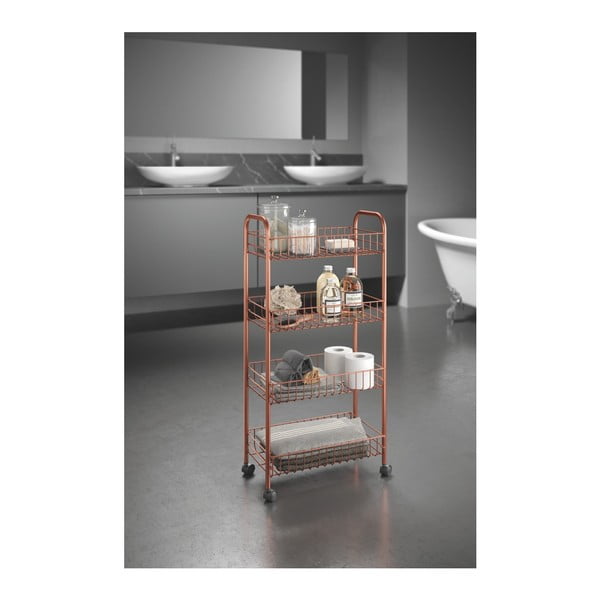 Scaffale mobile in metallo color rame 41x84 cm Ascona - Metaltex-image-1