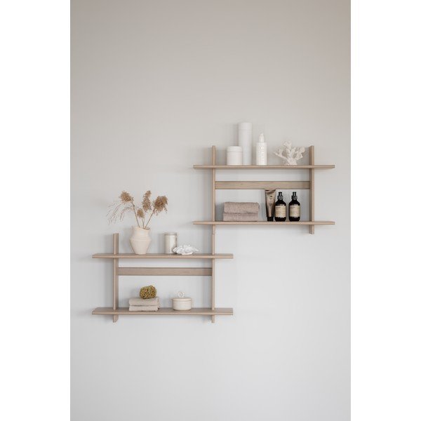 Mensola colore naturale chiaro con effetto rovere con ripiani multipli 75 cm Westlock – Rowico-image-4