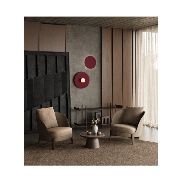 Lampada da parete burgundy in metallo ø 50 cm AKE – Thoro-image-1