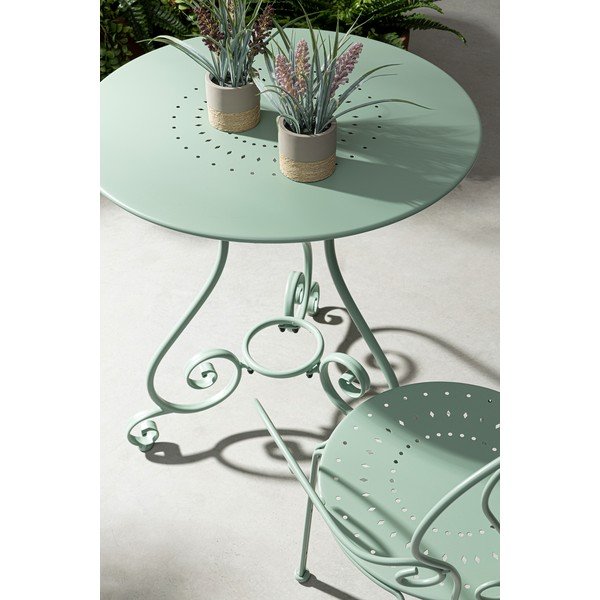 Sedia da esterno color menta in metallo Etienne – Bizzotto-image-1