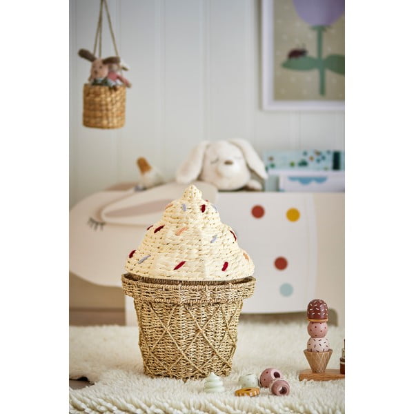 Cesta per giochi da bambino di colore naturale in erba marina ø 28x41 cm Cillie – Bloomingville Mini-image-1