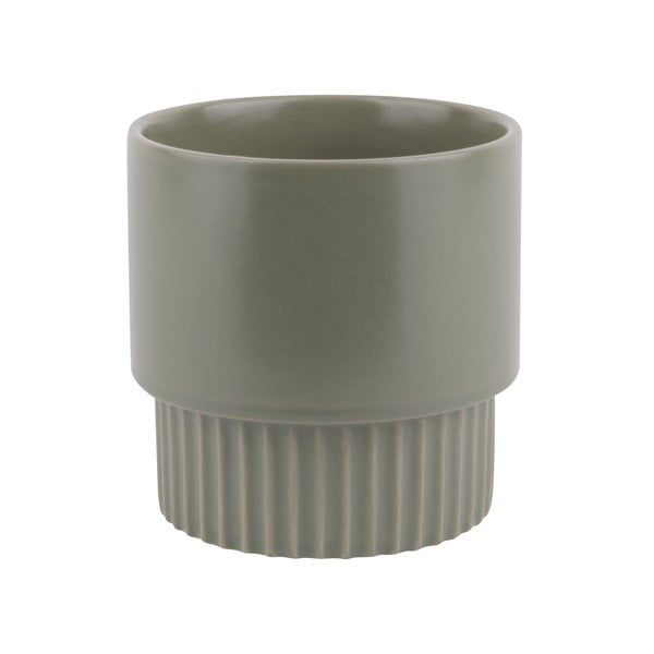Vaso in ceramica verde, altezza 13,5 cm Ribbed - PT LIVING