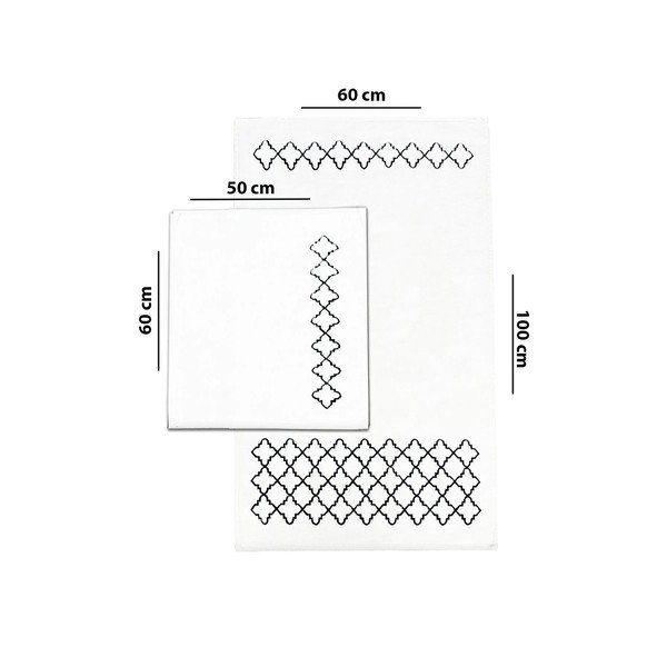 Set di tappetini per il bagno color crema 2 pz 60x100 cm Luxury – Foutastic-image-3