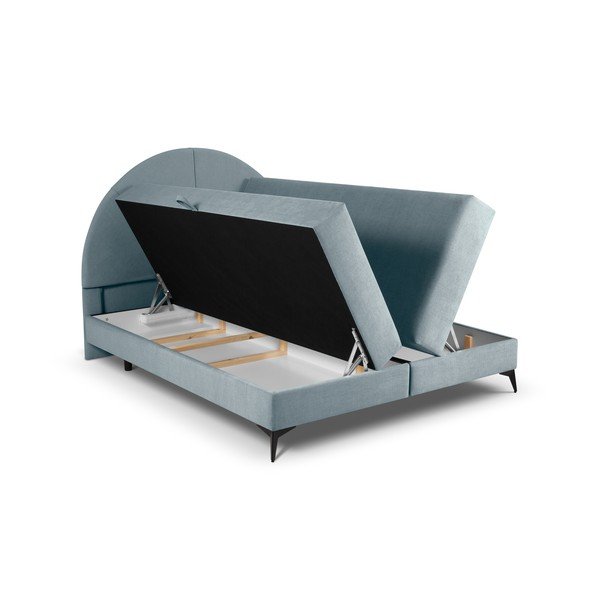 Letto boxspring azzurro con contenitore 180x200 cm Sunset - Cosmopolitan Design-image-4